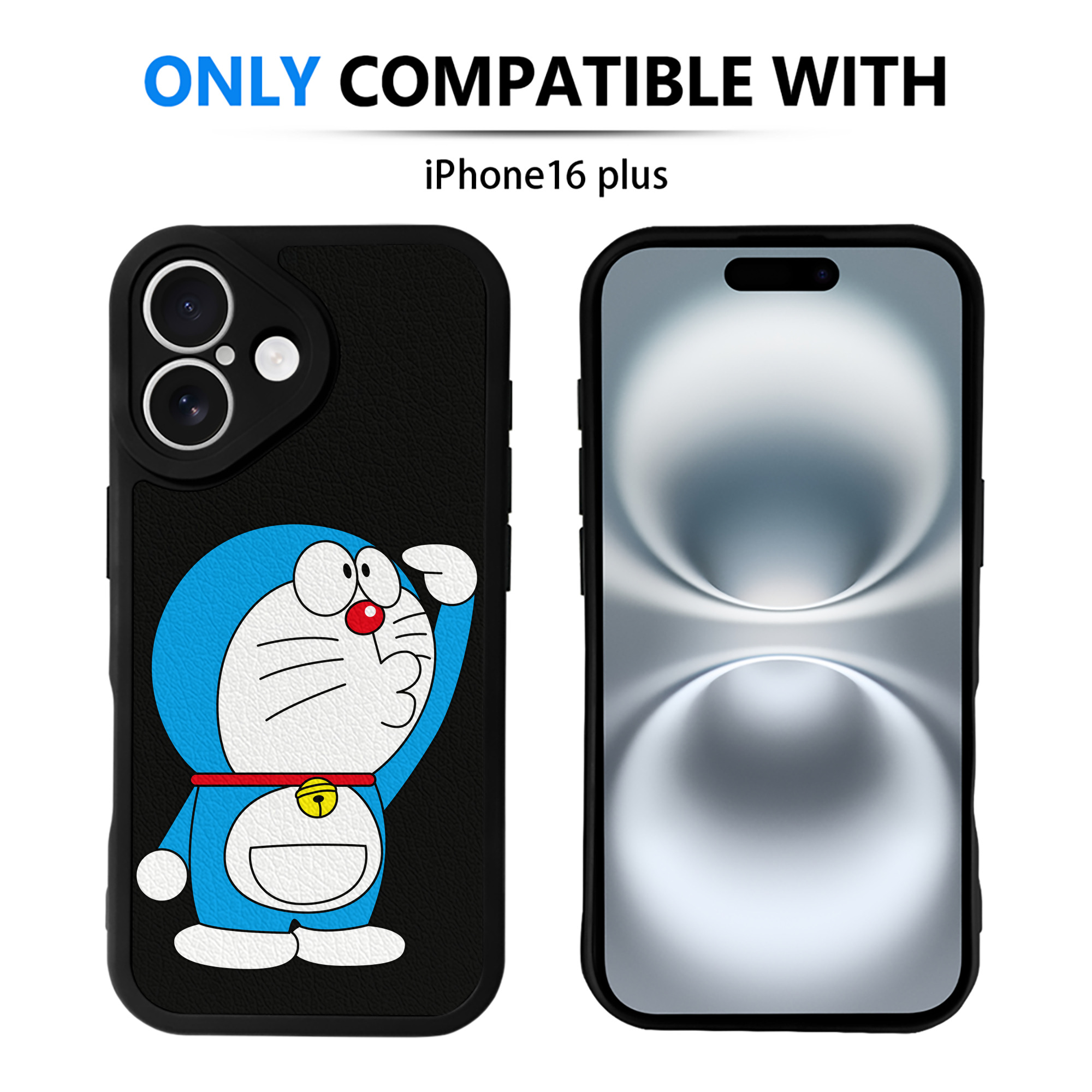 （画像用） ドラえもん Doraemon 【iPhone 16シリーズ対応】シリコンスマホケース（レザー調） 材質：シリコン